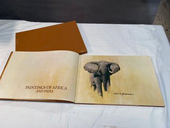 Signed Limited Edition Davis Shepard 19.7x1x13.5 Open 40in Painting Of Africa And India In Original Slip Cover