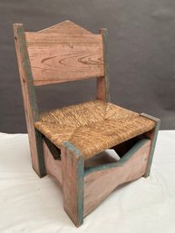Childs Wood Chair With Rush Seat 13x11x20'