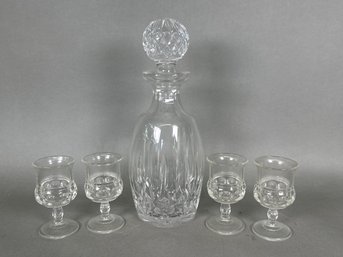 Vintage Decanter With Cordial Glasses