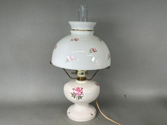 Vintage Lamp With Milk Glass Shade