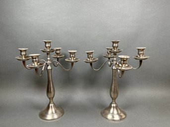Pair Of Restoration Hardware Four Arm Candleabras