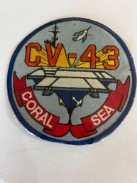 CV-43 Coral Sea US Navy Patch - New Unused Navy Issued