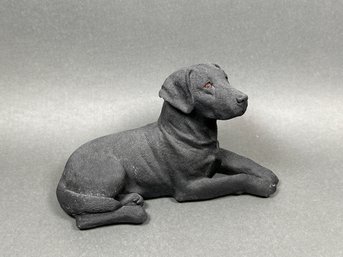 Signed Sandicast Black Labrador Sculpture