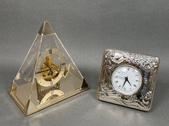Seiko Quartz Triangle Clock & Art Nouveau Style Clock