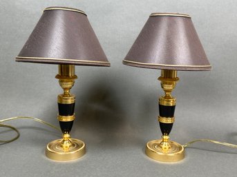 A Pair Of Small Baker Lamps, Made In Italy