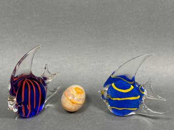 Pretty Hand Crafted Glass Fish & Egg