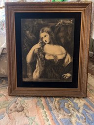 Framed Print - Woman With Mirror- Titian