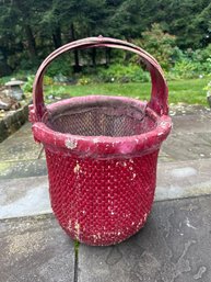 Vintage Red Asian Rice Basket