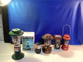 5 Kerosene Lanterns, And One Extra Propane Fuel Tank( All  In Great Shape)