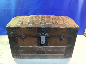 Vintage Humpback Wooden Storage Chest Great Shape For Its Age