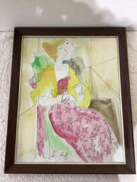 Listed Artist( Linda Le Kniff) Hand, Signed, Watercolor, Well Listed Great Investment