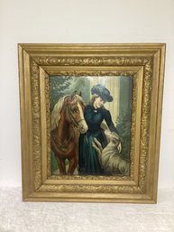 Very Old Frame And Stone Chromolithograph In Great Shape All Original