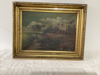 Very Old Oil On Board Sign Lower Left,Original Frame All Originial Very Well Done