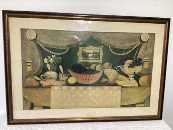 Very  Large Still Life Print With Matting In Great Shape