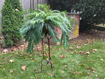 Faux Fern Plant On Stand