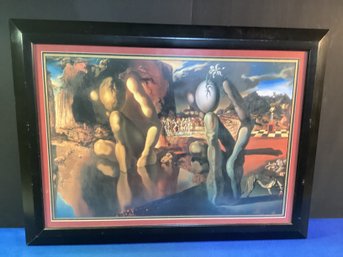 Large Salvador Dali Print Double Matted, Framed Under Glass