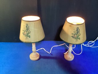 A Pair Of Vintage Alabaster Lamps All Original Except For New Wiring Great Vintage Pieces