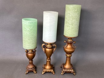 Pretty Tiered Candle Holders With Battery Operated Candles