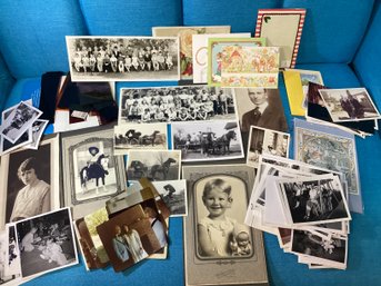Photographs And Ephemera Lot From Early 1900-1970s Black & White Color