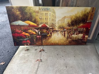 Impressionist Painting French Village / Bistro Scene