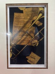 Framed Trombone Picture- Signed And Numbered