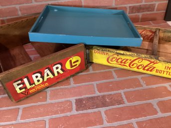 Vintage Wooden Box Collection Coca-Cola Elgar & Teal Serving Tray