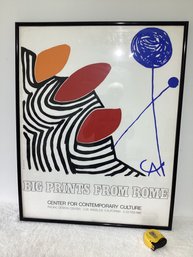 Calder Lithograph Vintage Poster In Great Shape, Framed Under Glass 4-22-1980