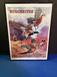 Winchester Hunting Poster In Mint Shape, Framed Under Glass