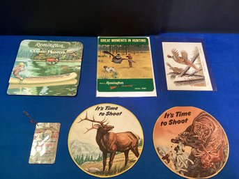 6 Vintage, Hunting Advertisements 2 In Protective Plastic Covers