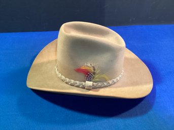 Original Stetson Cowboy Hat In Great Shape 7 1/4 Beige