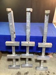 3 Aluminum Heavy Duty, Ladder Brackets, Extra Large Scaffold Area For Wider Scaffolds