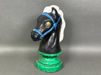 Hand Painted Concrete Horse Head