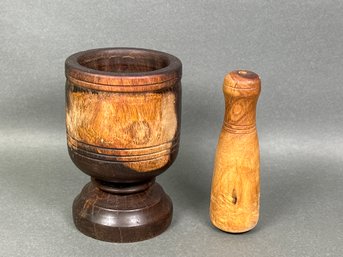 Wooden Mortar & Pestle, Made In Indonesia