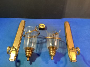 2 Solid Brass, Heavy Wall Sconces Made For Candles