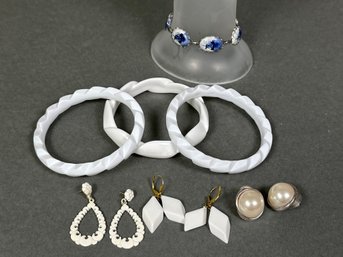 Jewelry Assortment: Bangles, Earrings, Bracelet