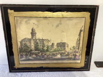 Original Stone Lithograph, Done In 1864 , On Old Paper ,in Great Shape, Early America.