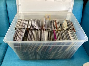 Large Bin Of Mixed Collector CDs Mixed Genre Approximately 150 Cds