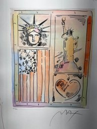 Peter Max Limited Edition Statue Of Liberty Art Print