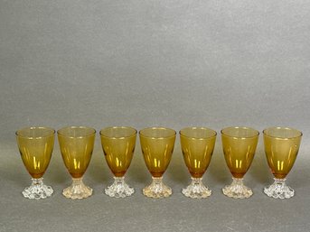 Seven Vintage Amber Boopie Anchor Hocking Dessert Glasses