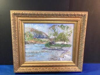 Oil On Canvas With Exquisite Frame, Signed (dean Lore) And Titled (cold Spring New York). Super Nice Piece I