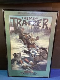 Vintage Remington Poster In Great Shape, Wrapped In Plastic Framed Under Glass, Super Piece