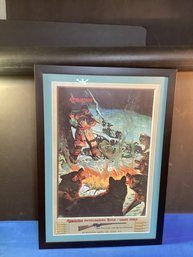 Vintage, Remington Poster, Professionally, Framed Under Glass And Matted Superb Piece