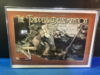 Remington Poster The Trappers, Determination, Hand Signed And Numbered Lower, Right Hand Corn