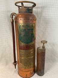 Antique Fire Extinguishers 13in And Foamite 24.5in