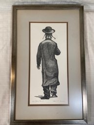 'Young Chased' Signed Albert A Sarney And Numbered 16/100 Black & White Print 13x21 Framed Matted Plexi