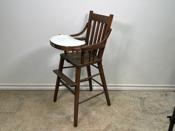 Vintage Wood & Enamel Tray High Chair