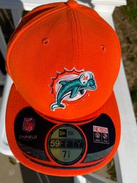 NWT Miami Dolphins New Era ONFIELD 59Fifty Fitted 7-3/8 Gorgeous Hat! Original Sticker $34.99