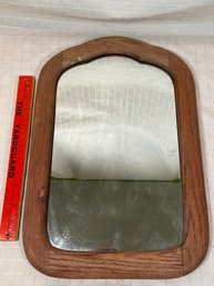Small Wood Oak Framed Mirror 12.5x18.5