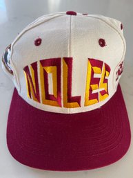 NWOT Vintage NOLES 'Top Of The World' Florida State Seminoles FSU Hat Sz 7-1/4 Great Graphics