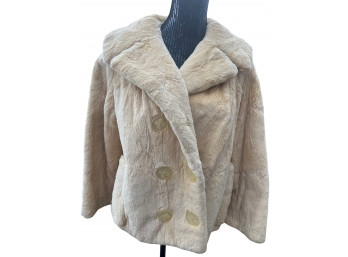 Vintage Kramer's Women's Crushed Beaver Fur Peacoat - Creamy White